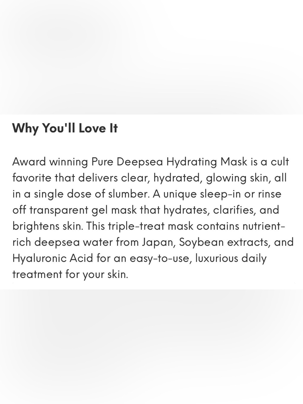FULL Size NIB Pure Deepsea Hydrating Mask - 1oz - Picture 6 of 8
